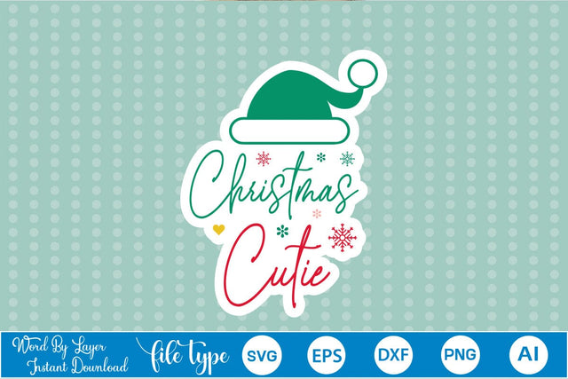 Christmas Cutie Sticker SVG SVGs,Quotes and Sayings,Food & Drink,On Sale, Print & Cut SVG DesignPlante 503 