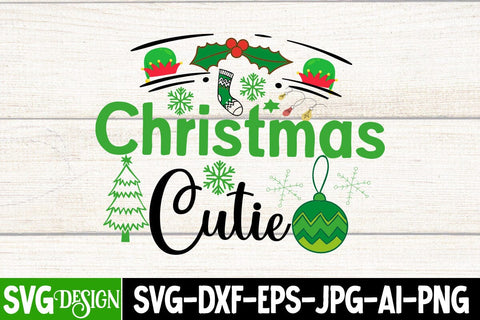 Christmas Cutie SVG Cut File, Christmas Cutie Sublimation PNG, Christmas SVG Design, Christmas SVG Cut File, Christmas SVG Quotes, Merry Christmas SVG Design, Christnmas Sublimation PNG SVG BlackCatsMedia 