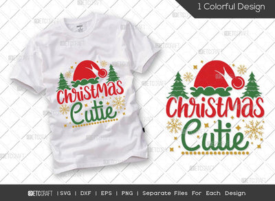 Christmas Cutie SVG Cut File | Christmas Svg | Holly Svg | Christmas Season Svg | Snowflake Svg | Family Christmas Svg | T-shirt Design SVG ETC Craft 