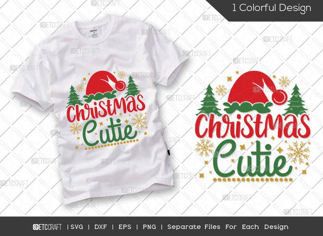 Christmas Cutie SVG Cut File | Christmas Svg | Holly Svg | Christmas Season Svg | Snowflake Svg | Family Christmas Svg | T-shirt Design SVG ETC Craft 