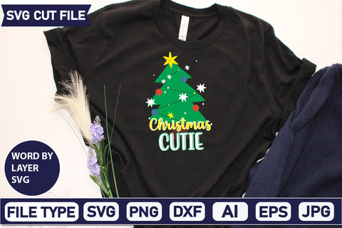 Christmas Cutie Svg Cut File,SVGs,quotes-and-sayings,food-drink,mini-bundles,print-cut,on-sale, SVG DesignPlante 503 