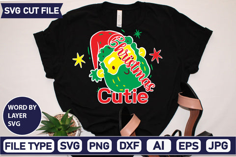 Christmas Cutie Svg Cut File,SVGs,quotes-and-sayings,food-drink,mini-bundles,print-cut,on-sale, SVG DesignPlante 503 