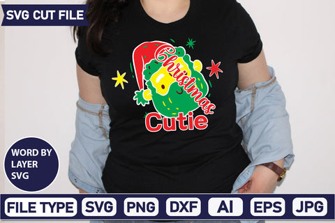 Christmas Cutie Svg Cut File,SVGs,quotes-and-sayings,food-drink,mini-bundles,print-cut,on-sale, SVG DesignPlante 503 