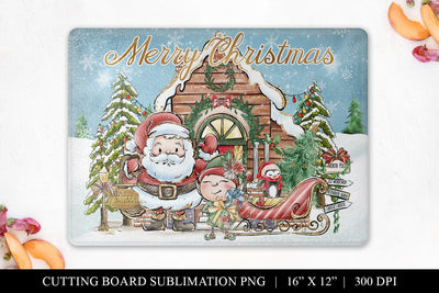 Christmas Cutting Board Sublimation PNG Sublimation BijouBay 