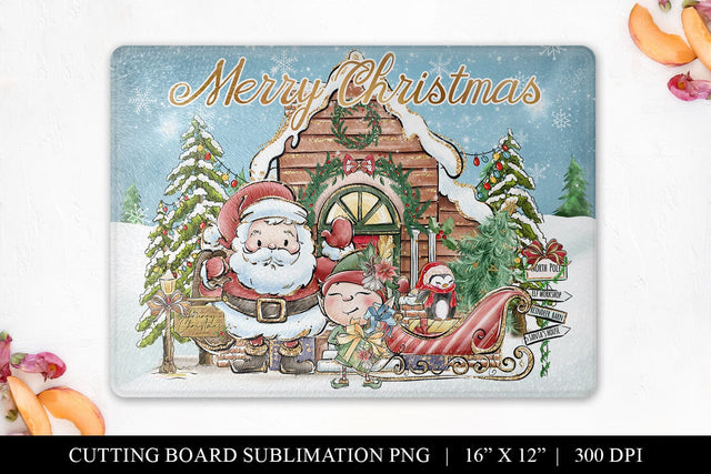 Christmas Cutting Board Sublimation PNG Sublimation BijouBay 