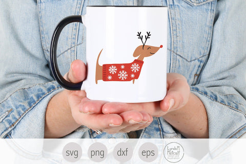 Christmas Dachshund svg, Christmas Dog svg, Winter Dog svg, Dog svg SVG Lynda M Metcalf 