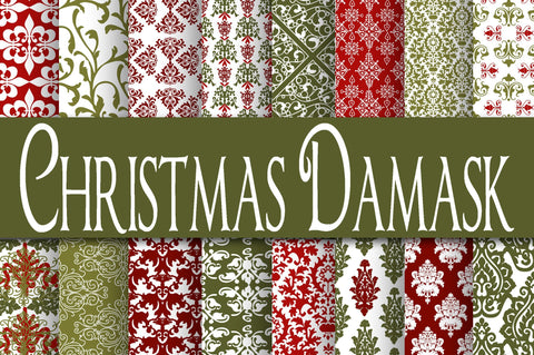 Christmas Damask Digital Paper Sublimation Old Market 