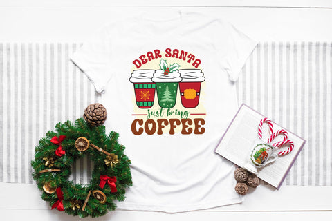 Christmas Dear Santa Just Bring Coffee PNG Sublimation CraftLabSVG 