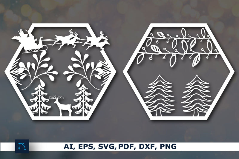 Christmas decor laser cut SVG bundle SVG MD JOYNAL ABDIN 
