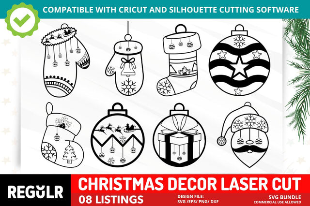 Christmas Décor Laser Cut SVG Bundle SVG Regulrcrative 