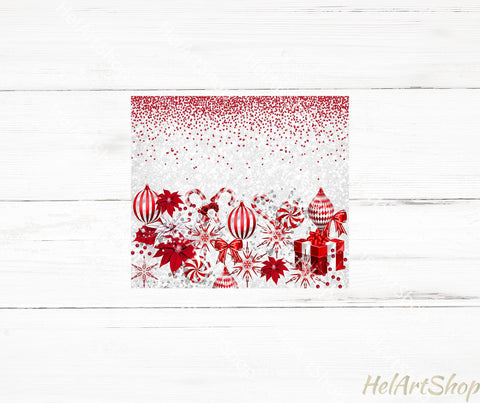 Christmas Decor TumblerPNG | Red Glitter Sublimation Tumbler Sublimation _HelArtShop_ 