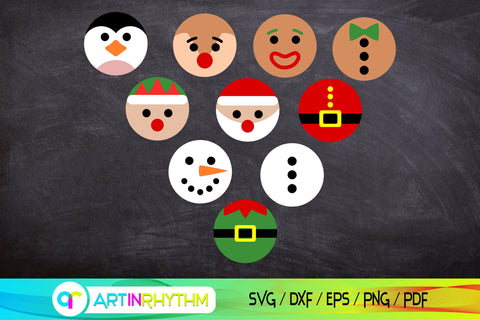 Christmas decoration, Santa Claus, Gingerbread man, snowman, elf SVG Artinrhythm shop 
