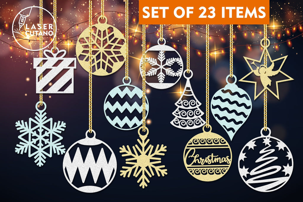 CHRISTMAS Decorations Bundle Multilayer Laser Cut Files, Mandala, Round