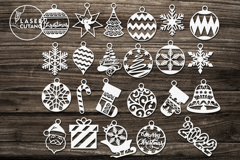 CHRISTMAS Decorations Bundle Multilayer Laser Cut Files, Mandala, Round ...