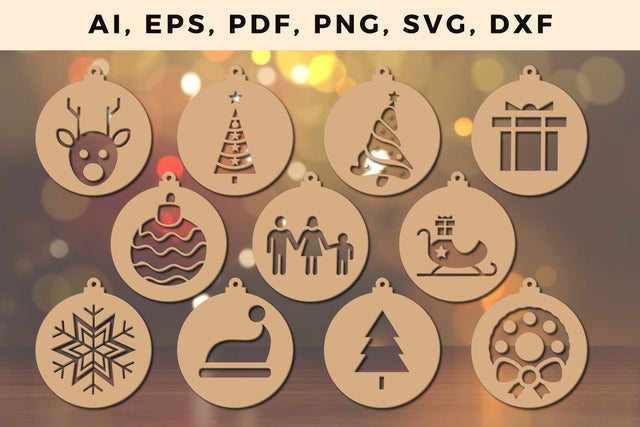 CHRISTMAS Decorations Bundle SVG File, Multilayer Laser Cut Files, SVG, 3D Designs, Mini Design Bundles SVG MD JOYNAL ABDIN 
