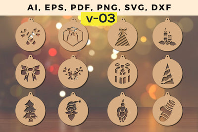 CHRISTMAS Decorations Bundle SVG File, Multilayer Laser Cut Files, SVG, 3D Designs, Mini Design Bundles SVG MD JOYNAL ABDIN 