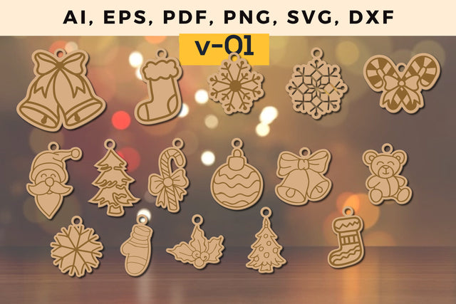 CHRISTMAS Decorations Bundle SVG File, Multilayer Laser Cut Files, SVG, 3D Designs, Mini Design Bundles SVG MD JOYNAL ABDIN 