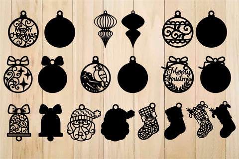 Christmas Decorations Ornaments Baubles Toys Template SVG SVG Yuliya 