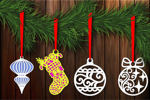 Christmas Decorations Ornaments Baubles Toys Template SVG SVG Yuliya 