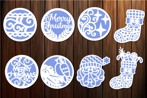 Christmas Decorations Ornaments Baubles Toys Template SVG SVG Yuliya 