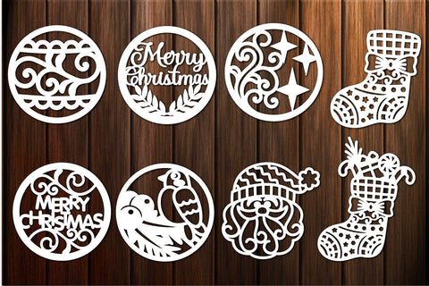 Christmas Decorations Ornaments Baubles Toys Template SVG SVG Yuliya 