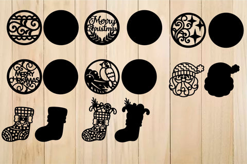 Christmas Decorations Ornaments Baubles Toys Template SVG SVG Yuliya 