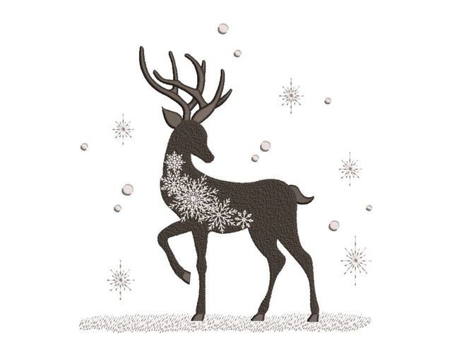 Christmas Deer Embroidery Design, 3 sizes, Instant Download Embroidery/Applique DESIGNS Nino Nadaraia 