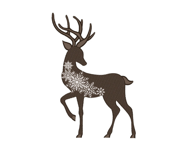 Christmas Deer Embroidery Design, 4 sizes, Instant Download Embroidery/Applique DESIGNS Nino Nadaraia 