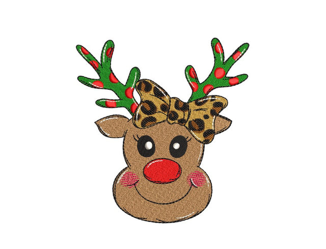 Christmas Deer Embroidery Design, 4 sizes, Instant Download Embroidery/Applique DESIGNS Nino Nadaraia 