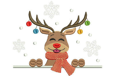 Christmas Deer Embroidery Designs, Christmas Split Frame Embroidery Designs Embroidery/Applique DESIGNS NextEmbroidery 