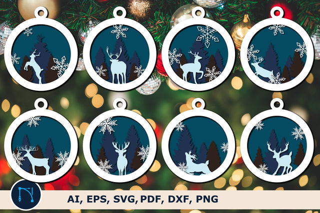 Christmas deer layer ornament svg bundle SVG MD JOYNAL ABDIN 