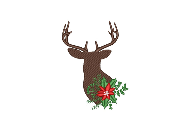 Christmas Deer Machine Embroidery Design, 3 sizes, Instant Download Embroidery/Applique DESIGNS Nino Nadaraia 
