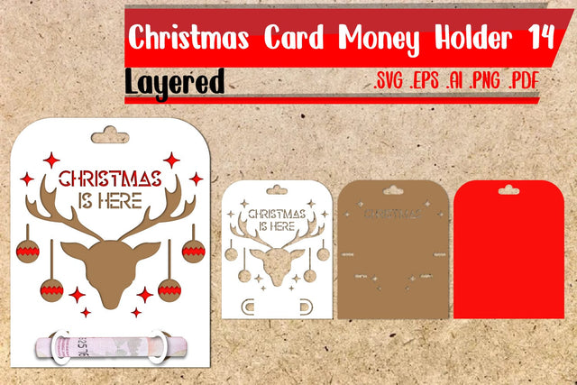 Christmas Deer Money Holder Layered SVG zafrans studio 