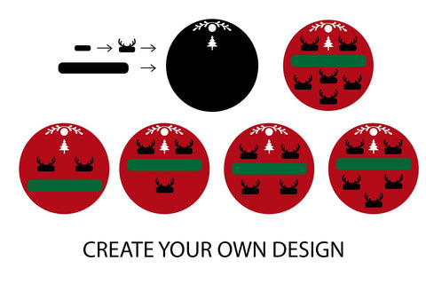 Christmas Deer Ornament SVG . Christmas Family SVG Ornament. SVG Samaha Design 