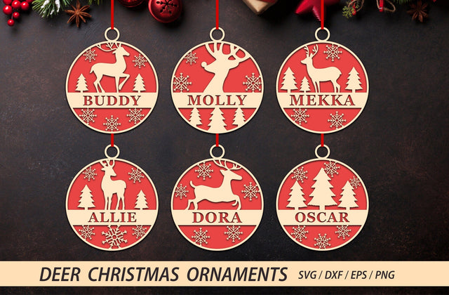 Christmas Deer Ornaments, SVG Laser Cut Files, Deer Laser cut SVG, Christmas Tree Toys SVG, Christmas Ornament, Christmas Tree Ornaments SVG MD mominul islam 