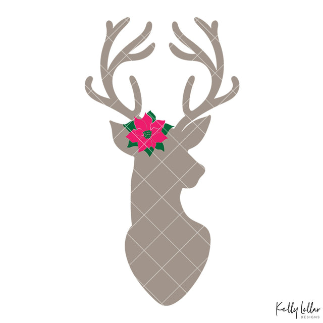 Christmas Deer Silhouette SVG Kelly Lollar Designs 