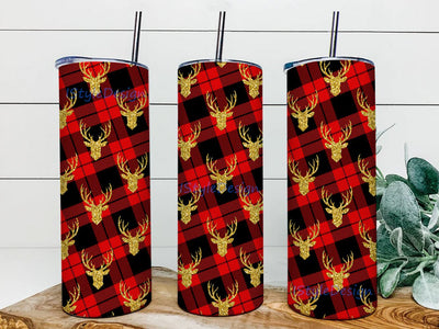 Christmas Deer Sublimation PNG, 20oz Skinny Tumbler, Sublimation Designs, Tumbler Wrap, Coffee Tumbler Template, Digital Download Sublimation iStyleDesign 