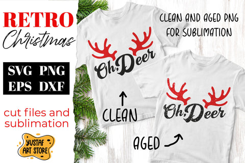 Christmas Deer SVG design "Oh, Deer" quote SVG Yustaf Art Store 