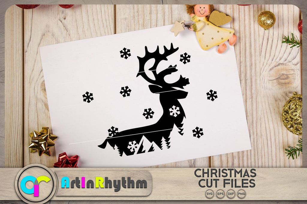 Christmas deer SVG - So Fontsy