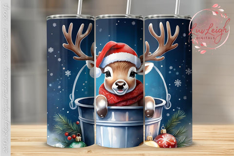 Christmas Deer Tumbler wrap Sublimation Luvleigh Digitals 