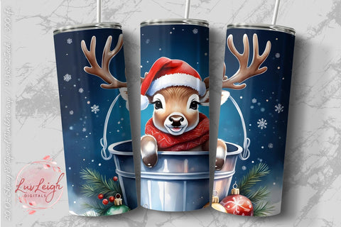 Christmas Deer Tumbler wrap Sublimation Luvleigh Digitals 