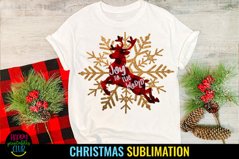 Christmas Deer With Snowflakes I Holiday Sublimation Idea Sublimation Happy Printables Club 