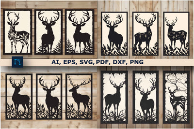 Christmas Deer with Tree SVG Bundl SVG MD JOYNAL ABDIN 