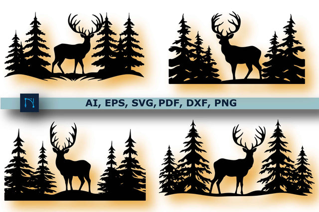 Christmas Deer with Tree SVG Bundle SVG MD JOYNAL ABDIN 