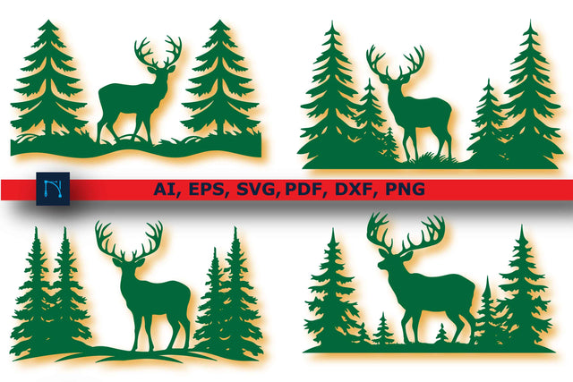 Christmas Deer with Tree SVG Bundle SVG MD JOYNAL ABDIN 