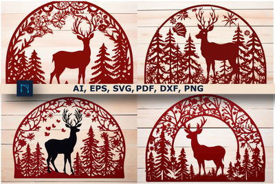 Christmas Deer with Tree SVG Bundle SVG MD JOYNAL ABDIN 