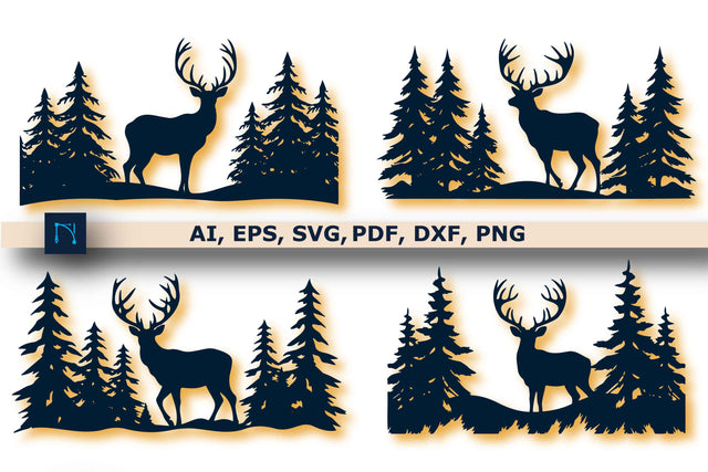 Christmas Deer with Tree SVG Bundle SVG MD JOYNAL ABDIN 