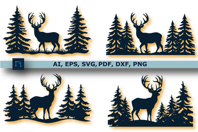 Christmas Deer with Tree SVG Bundle SVG MD JOYNAL ABDIN 