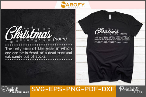 Christmas definition design SVG EPS PNG DXF printable for cricut or vinyl SVG Sarofydesign 