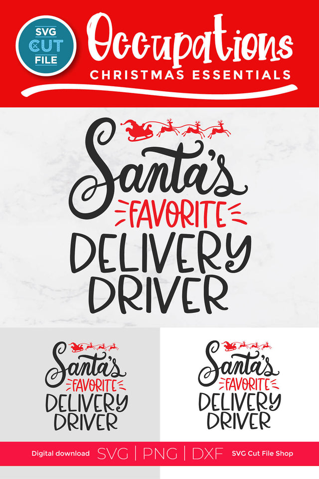 Christmas Delivery Driver svg SVG SVG Cut File 